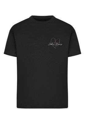 T-shirt för dam med hjärtformad logotyp – svart