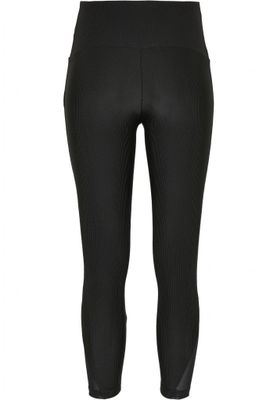 Sort ribbet leggings