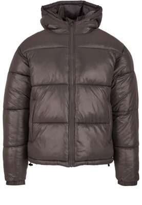 Ingen tydlig design Shiny Puffer Jacket With Hood Jacka för herr – magnet
