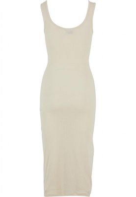 Midi dress in stretchy cotton with round neckline