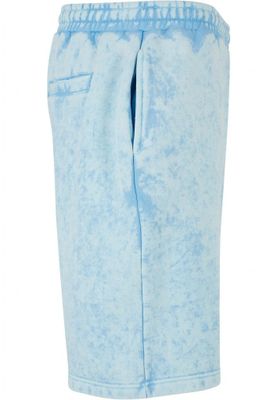 Light blue batik patterned terry shorts