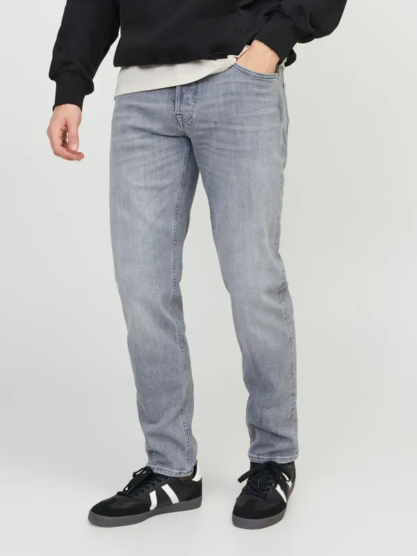 Grå tapered fit jeans herr - MIKE
