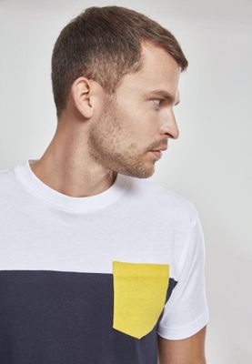 Trefärgad T-shirt med bröstficka