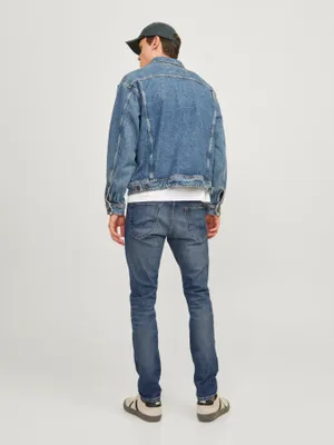 Stentvättade slim fit jeans herr - GLENN