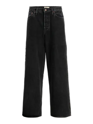 Svarta wide fit jeans herr - DAVE