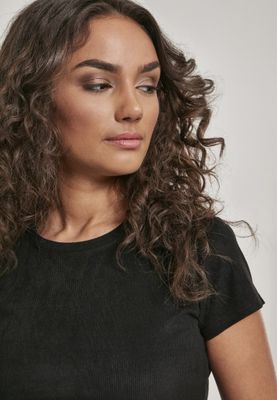 Ribbed short t-shirt ladies