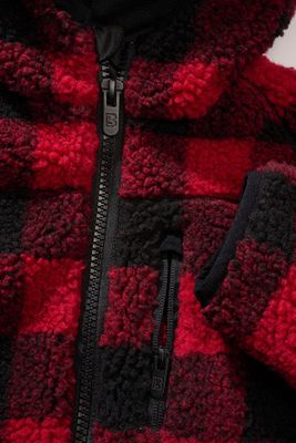 Teddy jacket checkered black/red - Child