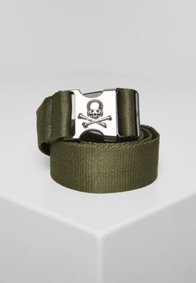 Canvas belt with skull
