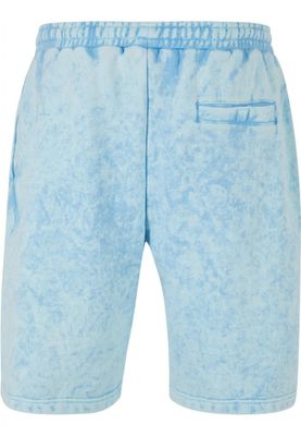 Light blue batik patterned terry shorts