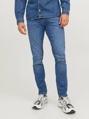 Blå slim fit jeans herr - GLENN