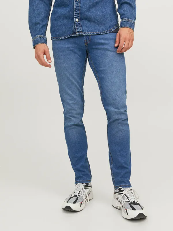 Blå slim fit jeans herr - GLENN