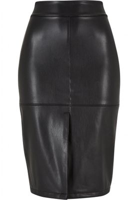 Women's synthetic leather pencil skirt