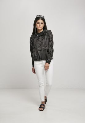 Black short hooded jacket for women