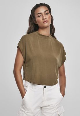 Short t-shirt with high neck ladies