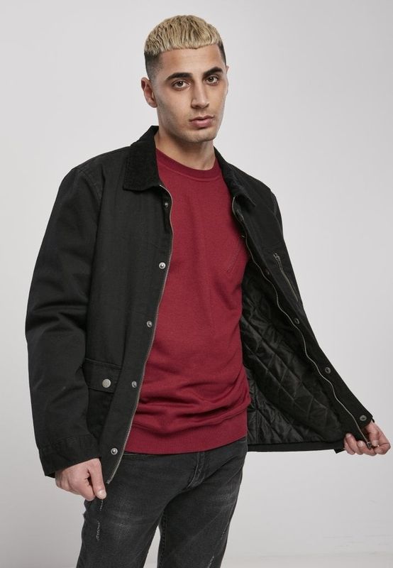 Black men's jacket with collar