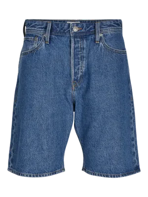 Baggy fit shorts stonewash blå för män