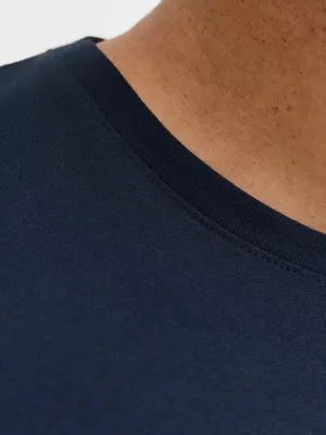 Mörkblå T-shirt med tryck herr plus size – Jack & Jones