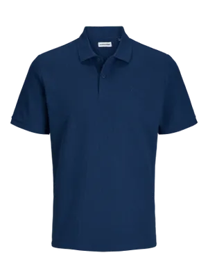 Mörkblå plus size pikétröja herr – Jack & Jones