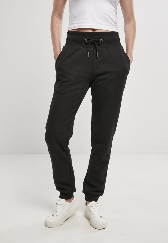 Black jogging pants with high waist lady