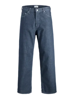 Baggy fit jeans med blå twillväv-struktur - ALEX