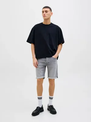 Grå denimshorts herr – regular fit
