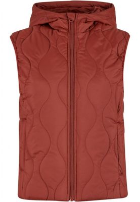 Women's lightweight quilted vest with hood