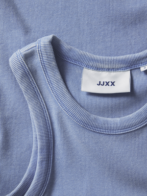 Women's blue ribbed linen