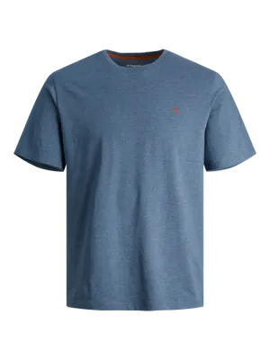Denimblå plus size T-shirt herr med broderi – Jack & Jones