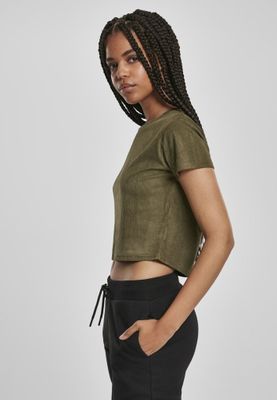 Ribbed short t-shirt ladies