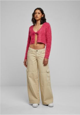 Ladies Tied Cropped Feather Cardigan