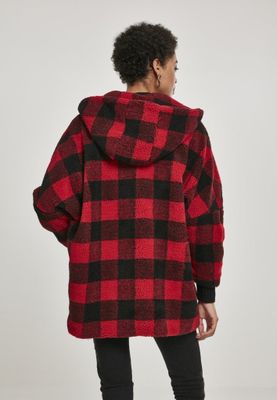 Checkered oversize sherpa jacket