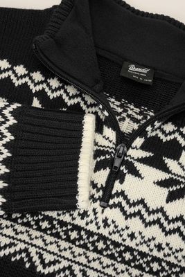 Norwegian knitted pullover - black/white