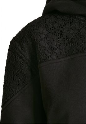 Black hoodie with lace lady