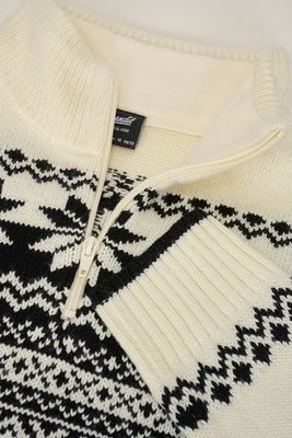 Norwegian knitted pullover - white/black