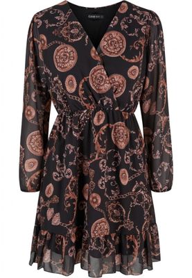 Chiffonkjole med dekorativt print
