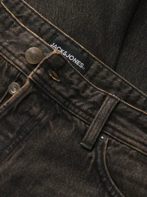 Svarta denim jeansshorts med medelhög midja