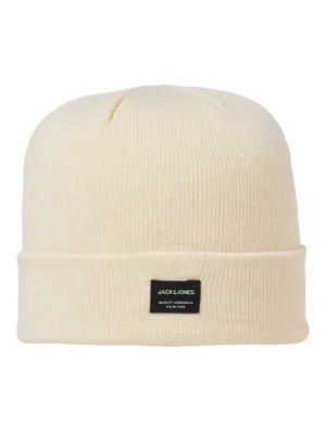 Naturvit ribbstickad mössa Jack & Jones