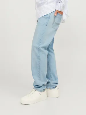 Tapered fit ljusblå jeans herr - MIKE