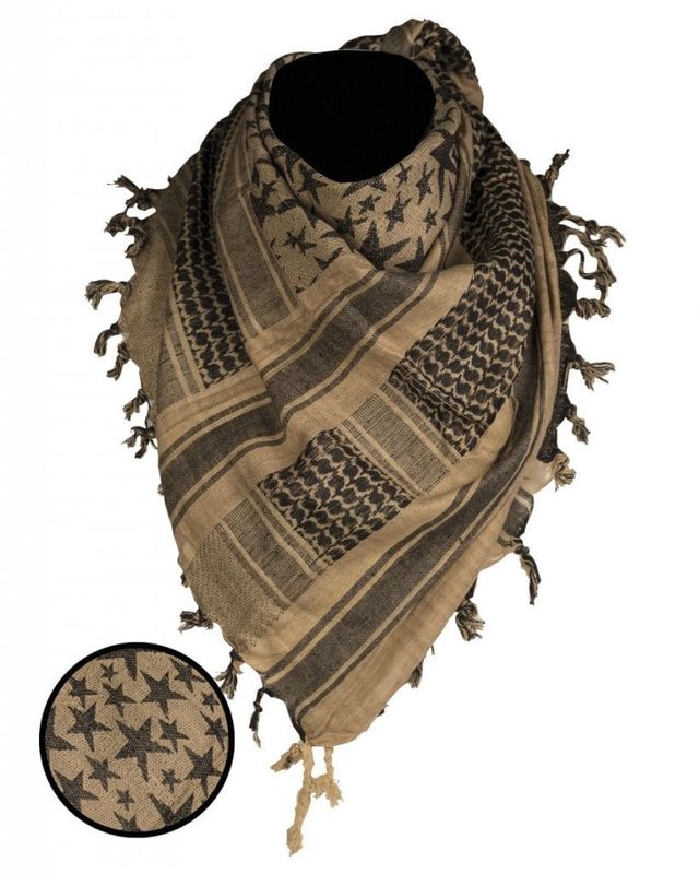 Shemagh coyote/black stars