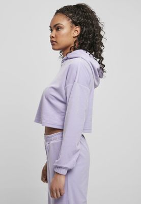Ladies Cropped Velvet Oversized Hoody