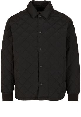 Kviltat mönster Quilted Overshirt Jacka för Herr – Svart