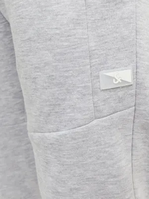 Gråmelerade slim fit joggingbyxor J&J