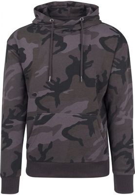 Camo-hættetrøje med høj hals