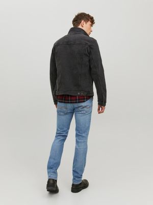 Lyseblå vaskede straight slim fit jeans til mænd Tim