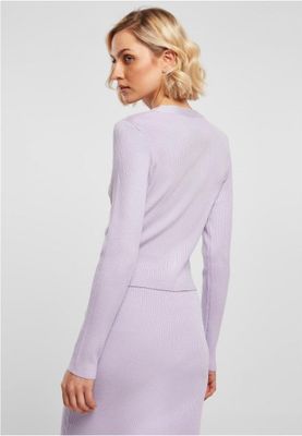 Ladies Short Rib Knit Cardigan