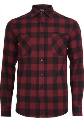 Flanellskjorta Rutig Svart/Burgundy