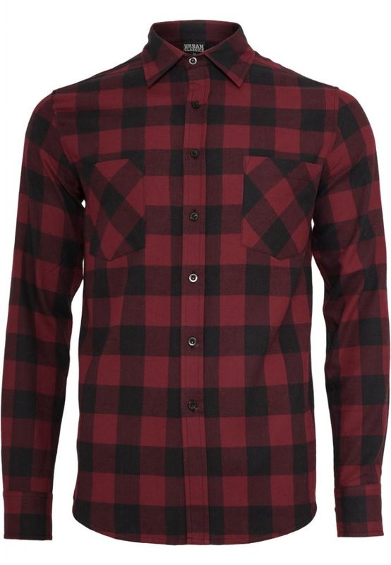 Flanellskjorta Rutig Svart/Burgundy