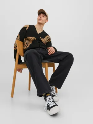 Svarta baggy fit jeans herr - ALEX