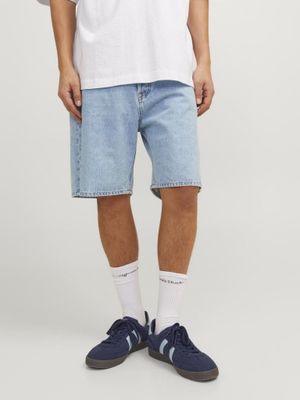 Light blue denim shorts loose fit men
