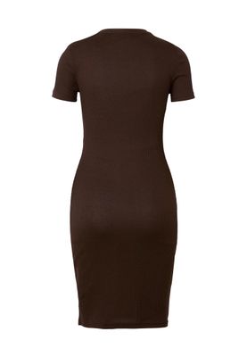 Ribbad t-shirtklänning för dam – brun